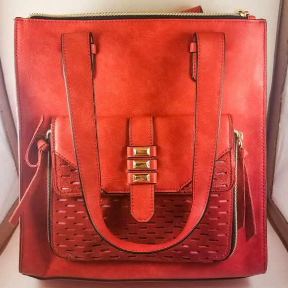 Sharif Handbags - NWOT Sharif 1827 Red, 3 Compartment Shoulder Bag
